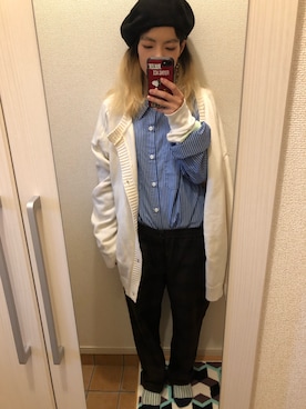 「RAGEBLUE（レイジブルー）のアイテム（ハンチング/ベレー帽）」を使った、たなちゅんさん（レディース・153cm）の秋コーディネート