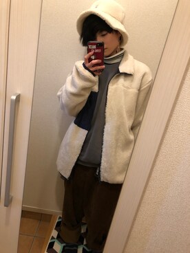 「JUNRED（ジュンレッド）のアイテム（ジャケット/アウター）」を使った、たなちゅんさん（レディース・153cm）の冬コーディネート