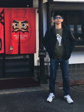 「A.P.C.（アーペーセー）のアイテム（スウェット）」を使った、あっぱのすけさん（メンズ・173cm）の冬コーディネート