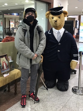 「中年」｜「アイテム（パーカー）」を使った、あっぱのすけさん（メンズ・173cm）の冬コーディネート