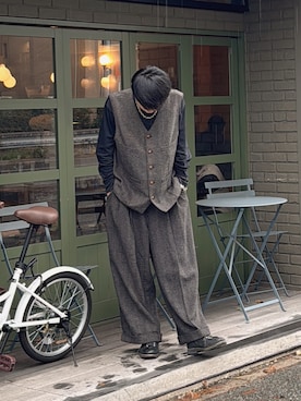 「CASPER JOHN（キャスパージョン）のアイテム（ジャケット/アウター）」を使った、YAM@Instaさん（メンズ・172cm）の冬コーディネート
