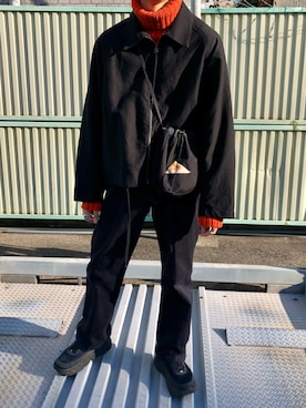 「スニーカー好きと繋がりたい」｜「アイテム（ブルゾン）」を使った、mibarekowaiさん（メンズ・167cm）の冬コーディネート