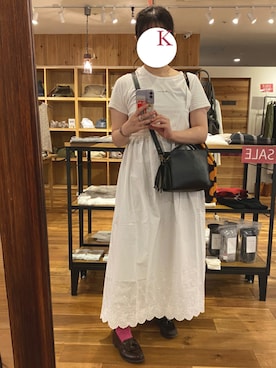 「LOWRYS FARM（ローリーズファーム）のCONEハイライズワイドデニム　800874（デニムパンツ）」を使った、かれんさん（レディース・157cm）の夏コーディネート