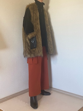 seyto（セイト）の「Fake fur long vest / フェイクファーロングベスト