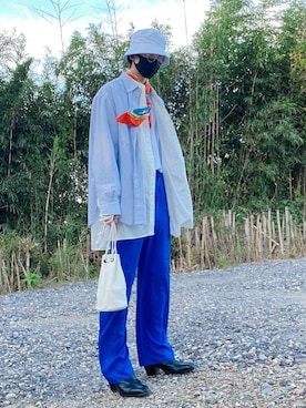 「LAKOLE（ラコレ）のアイテム（ショルダーバッグ）」を使った、コバさん（メンズ・173cm）の秋コーディネート