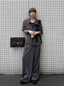 「CASPER JOHN（キャスパージョン）のPiping dolman track jacket/パイピングドルマントラックジャケット（その他アウター）」を使った、ゆーきさん（メンズ・175cm・20代）の夏コーディネート