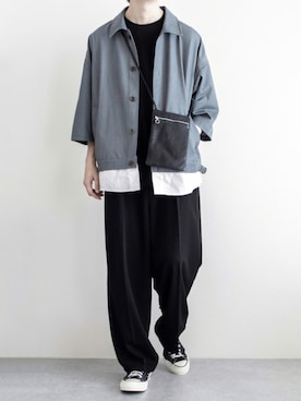「COOLなこのコが仲間入り」｜「アイテム（ブルゾン）」を使った、ゆーきさん（メンズ・174cm）の夏コーディネート