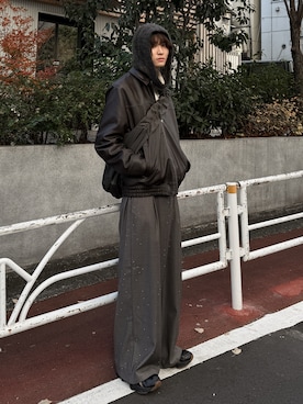 「アイテム（スラックス）」を使った、ゆーきさん（メンズ・175cm・20代）の冬コーディネート