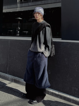 「アイテム（ニットキャップ/ビーニー）」を使った、ゆーきさん（メンズ・175cm）の冬コーディネート