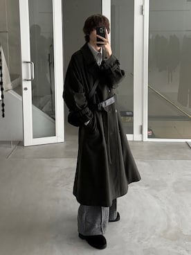 「アイテム（ステンカラーコート）」を使った、ゆーきさん（メンズ・175cm）の秋コーディネート