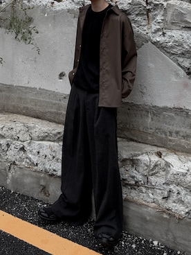 「アイテム（スラックス）」を使った、ゆーきさん（メンズ・175cm・20代）の夏コーディネート