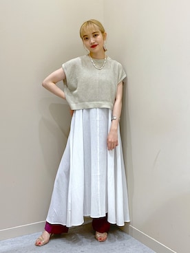 「LOWRYS FARM（ローリーズファーム）のＤＲＹカラーフレアパンツ　941232（その他パンツ）」を使った、naaasuさん（レディース・149cm）の夏コーディネート