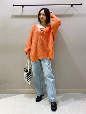 「LOWRYS FARM（ローリーズファーム）のチェーンネックレス　976398（ネックレス）」を使った、naaasuさん（レディース・149cm）の秋コーディネート