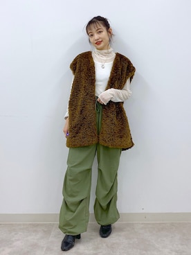 「LOWRYS FARM（ローリーズファーム）のストレッチヒールブーツ　851418（ブーツ）」を使った、naaasuさん（レディース・149cm）の秋コーディネート