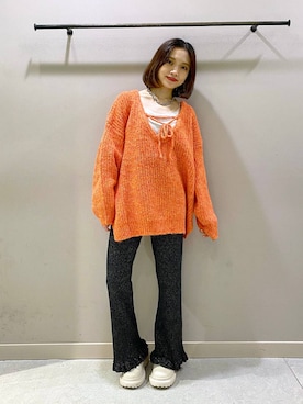 「LOWRYS FARM（ローリーズファーム）のチェーンネックレス　976398（ネックレス）」を使った、naaasuさん（レディース・149cm）の秋コーディネート