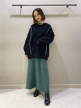 「LOWRYS FARM（ローリーズファーム）のチェーンネックレス　976398（ネックレス）」を使った、naaasuさん（レディース・149cm）の秋コーディネート