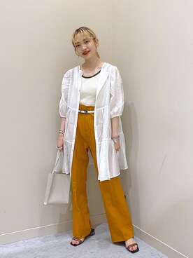 「LOWRYS FARM（ローリーズファーム）のＤＲＹカラーフレアパンツ　941232（その他パンツ）」を使った、naaasuさん（レディース・149cm）の夏コーディネート