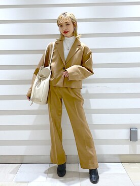 「LOWRYS FARM（ローリーズファーム）のストレッチヒールブーツ　851418（ブーツ）」を使った、naaasuさん（レディース・149cm）の冬コーディネート