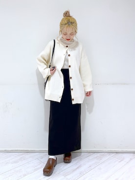 BIGシルエットクルーネックカーディガンLS 267392を使った