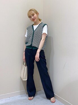 「LOWRYS FARM（ローリーズファーム）のＤＲＹカラーフレアパンツ　941232（その他パンツ）」を使った、naaasuさん（レディース・149cm）の夏コーディネート