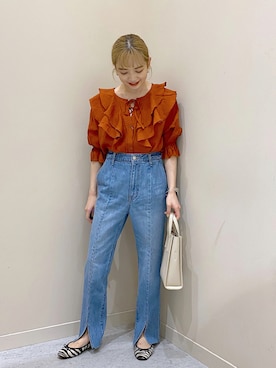 「スリット」｜「アイテム（バレエシューズ）」を使った、naaasuさん（レディース・149cm）の秋コーディネート