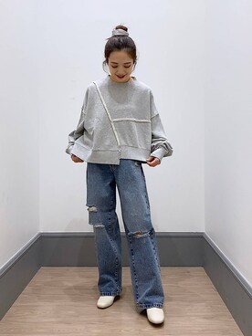「アイテム（スウェット）」を使った、naaasuさん（レディース・149cm・20代）の秋コーディネート