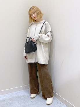 「アイテム（ボストンバッグ）」を使った、naaasuさん（レディース・149cm）の秋コーディネート