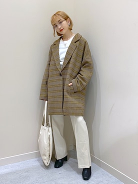 「LOWRYS FARM（ローリーズファーム）のストレッチヒールブーツ　851418（ブーツ）」を使った、naaasuさん（レディース・149cm）の秋コーディネート