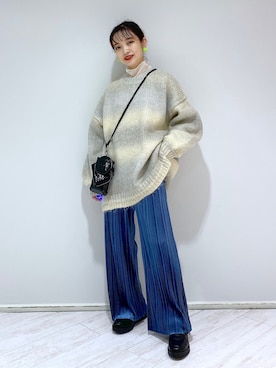 「グラデーションニット」｜「アイテム（その他）」を使った、naaasuさん（レディース・149cm）の秋コーディネート