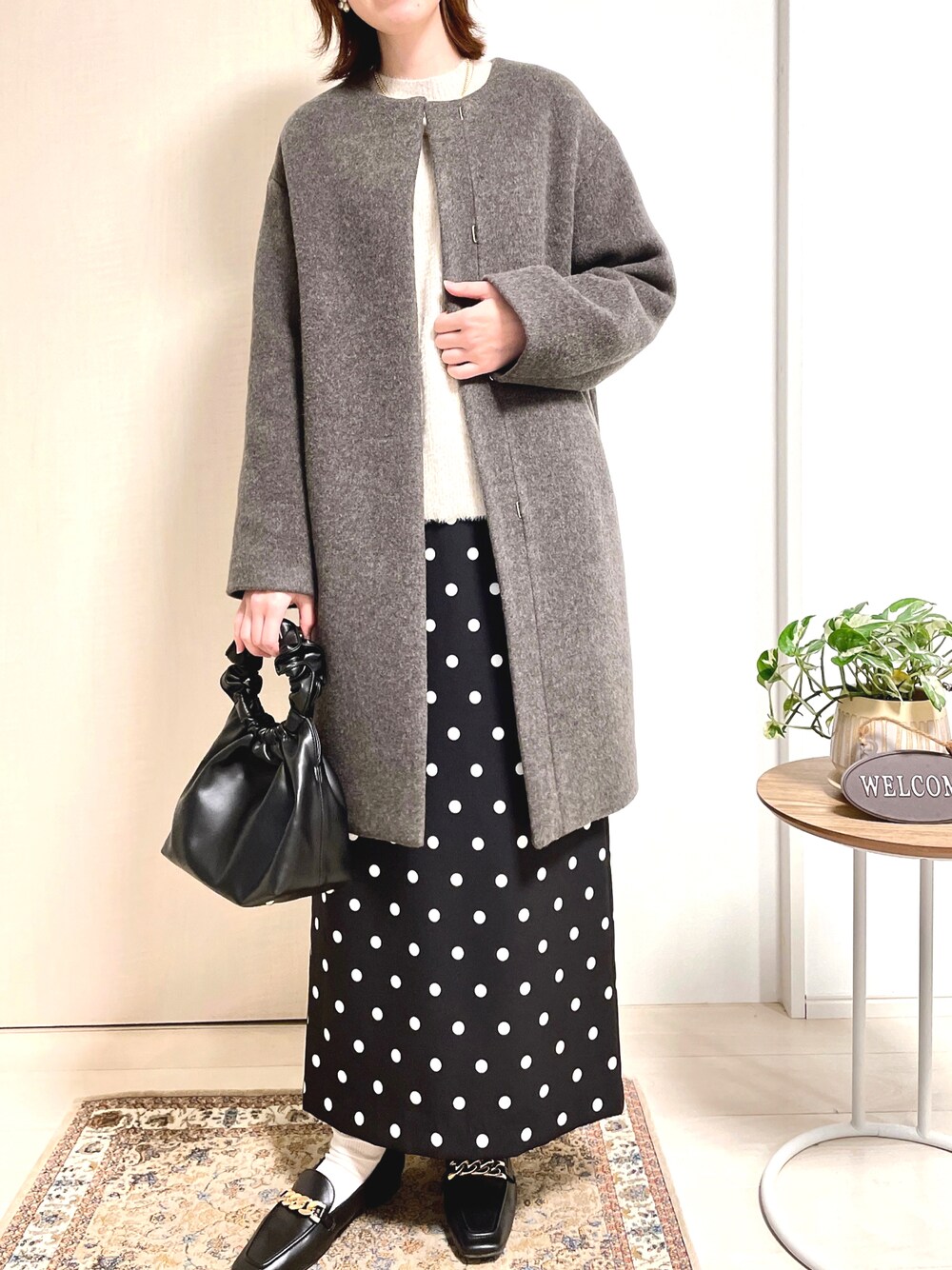 ロンバスプリントURBANスカート＆ニット 上下38size （URBAN