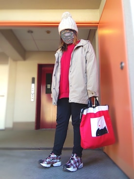 「SHOO・LA・RUE（シューラルー）のアイテム（ブルゾン）」を使った、ぴよりあさん（レディース・155cm）の冬コーディネート
