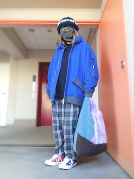 「mercibeaucoup,（メルシーボークー）のアイテム（その他アウター）」を使った、ぴよりあさん（レディース・155cm）の冬コーディネート