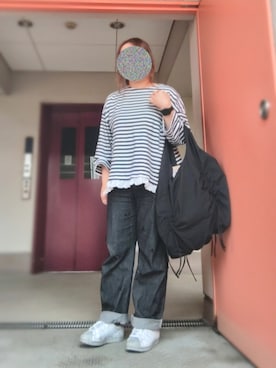 「しまむら（シマムラ）のアイテム（パンツ）」を使った、ぴよりあさん（レディース・155cm）の春コーディネート