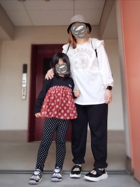 「WC（ダブル シー）のアイテム（スウェットパンツ）」を使った、ぴよりあさん（レディース・155cm）の春コーディネート