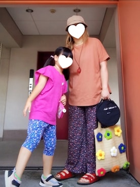 「milsa（ミルサ）のアイテム（帽子）」を使った、ぴよりあさん（レディース・155cm）の夏コーディネート
