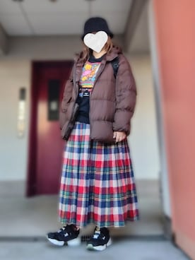 「しまむら（シマムラ）のアイテム（帽子）」を使った、ぴよりあさん（レディース・155cm）の冬コーディネート