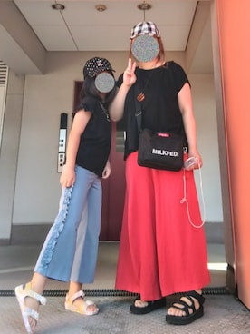 「devirock（デビロック）のアイテム」を使った、ぴよりあさん（レディース・155cm）の夏コーディネート