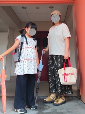 「アイテム（チュニック）」を使った、ぴよりあさん（レディース・155cm）の夏コーディネート
