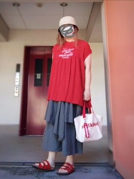 「チャイハネ（チャイハネ）のアイテム（パンツ）」を使った、ぴよりあさん（レディース・155cm）の秋コーディネート
