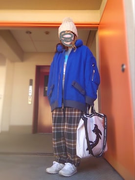 「mercibeaucoup,（メルシーボークー）のアイテム（その他アウター）」を使った、ぴよりあさん（レディース・155cm）の冬コーディネート