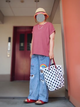 「Ray BEAMS（レイビームス）のアイテム」を使った、ぴよりあさん（レディース・155cm）の夏コーディネート