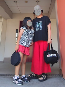 「アイテム（チュニック）」を使った、ぴよりあさん（レディース・155cm）の夏コーディネート