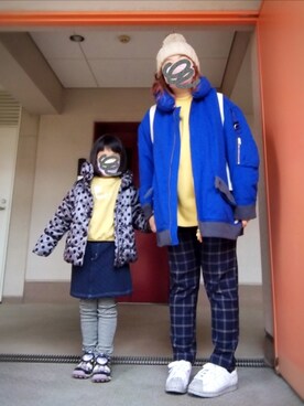 「mercibeaucoup,（メルシーボークー）のアイテム（その他アウター）」を使った、ぴよりあさん（レディース・155cm）の冬コーディネート