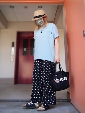 「ドットパンツ」｜ぴよりあさん（レディース・155cm）の夏コーディネート