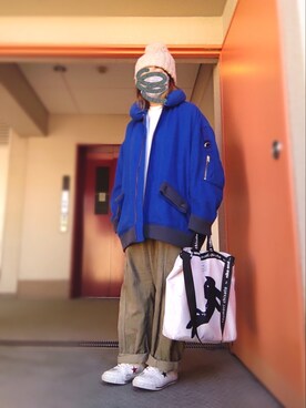 「mercibeaucoup,（メルシーボークー）のアイテム（その他アウター）」を使った、ぴよりあさん（レディース・155cm）の冬コーディネート