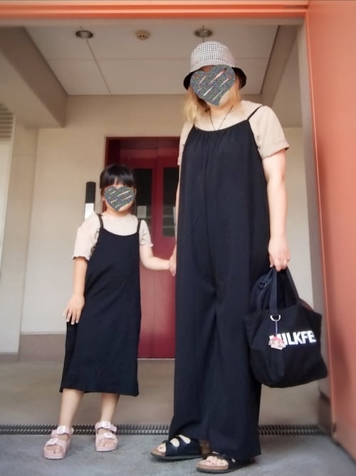 セール】カットジョーゼットサロペットワイドパンツ（サロペット