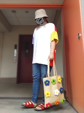 「ZOZO（ゾゾ）のスキニーデニムパンツ［WOMEN］（デニムパンツ）」を使った、ぴよりあさん（レディース・155cm）の夏コーディネート
