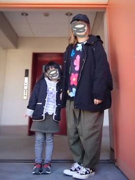 「rps（アールピーエス）のアイテム（パンツ）」を使った、ぴよりあさん（レディース・155cm）の冬コーディネート