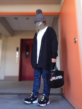 「Current/Elliott（カレントエリオット）のアイテム」を使った、ぴよりあさん（レディース・155cm）の冬コーディネート