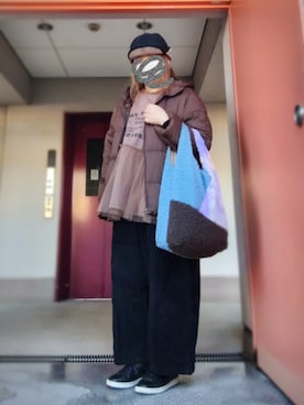 「CUBE SUGAR（キューブシュガー）のアイテム」を使った、ぴよりあさん（レディース・155cm）の冬コーディネート